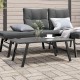Sonata H Градинска кафе маса черна 90x45x35 см прахово боядисана стомана