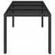 Sonata H Градинска маса със стъклен плот черен 150x90x75 см полиратан