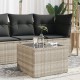 Sonata H Градинска маса стъклен плот светлосива 55x55x37 см полиратан