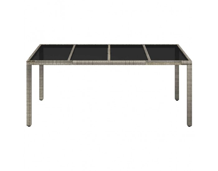 Sonata H Градинска маса със стъклен плот черен 190x90x75 см полиратан