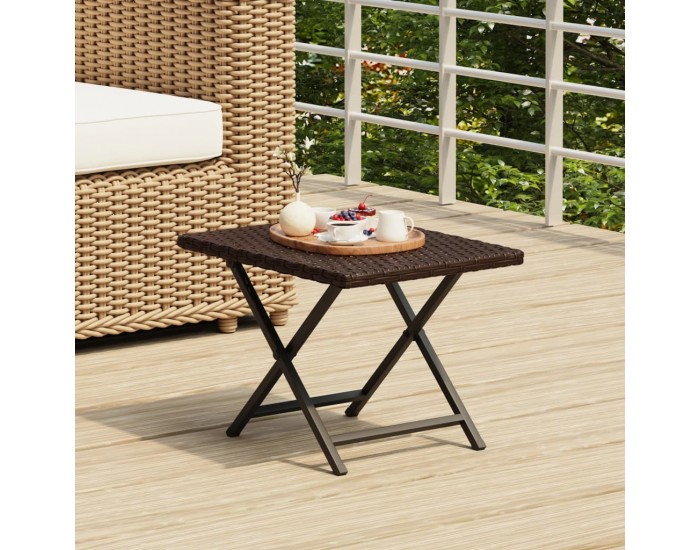 Sonata H Сгъваема маса, кафява, 45x35x32 см, полиратан