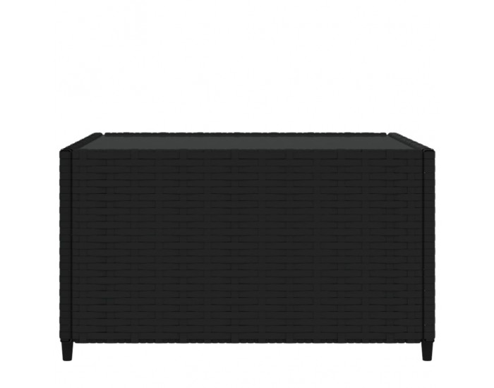 Sonata H Квадратна градинска масичка за кафе черна 50x50x30 см полиратан