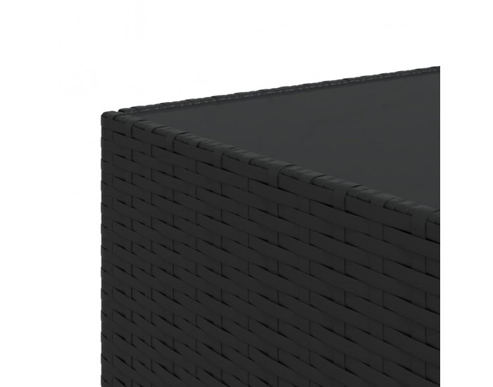 Sonata H Квадратна градинска масичка за кафе черна 50x50x30 см полиратан