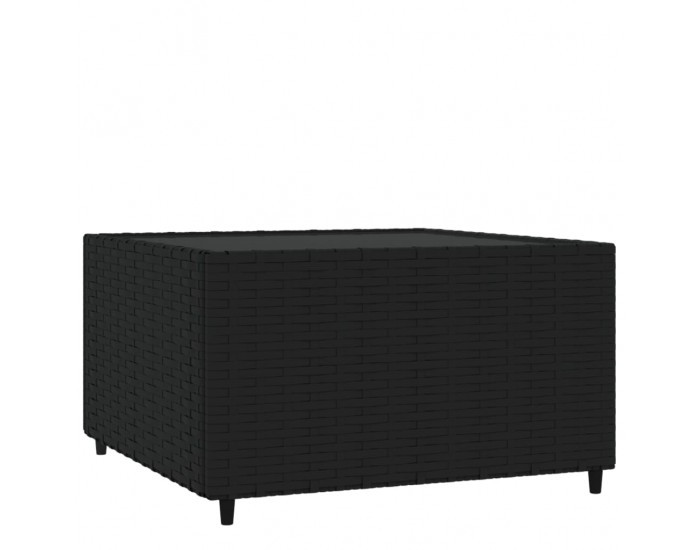 Sonata H Квадратна градинска масичка за кафе черна 50x50x30 см полиратан