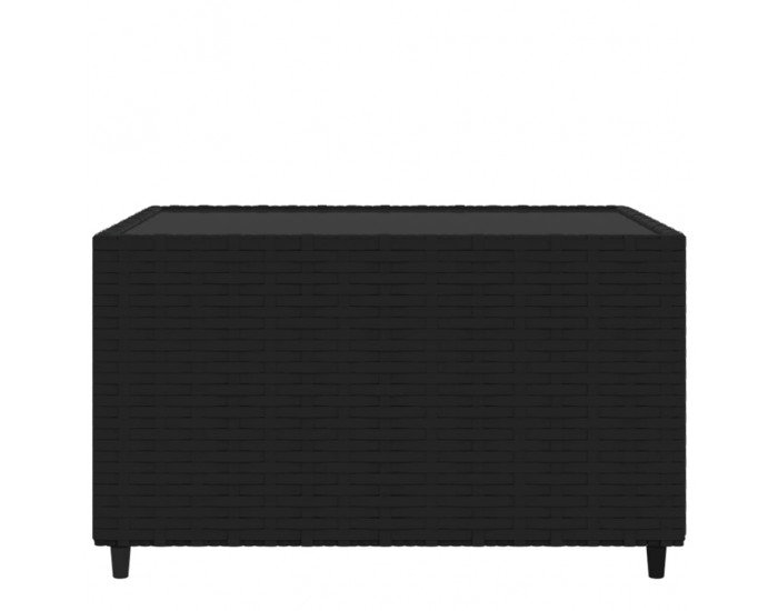 Sonata H Квадратна градинска масичка за кафе черна 50x50x30 см полиратан