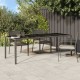 Sonata H Градинска маса сива 250x100x75 см закалено стъкло и полиратан