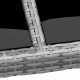 Sonata H Градинска маса 250x100x75 см закалено стъкло и полиратан сива