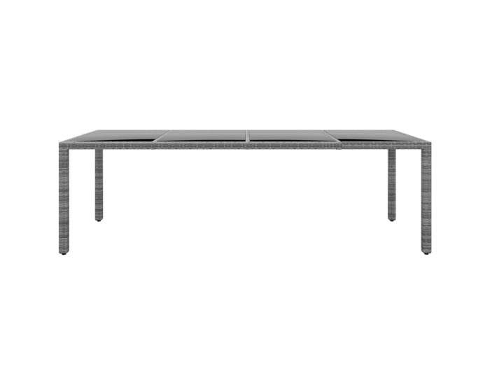 Sonata H Градинска маса 250x100x75 см закалено стъкло и полиратан сива