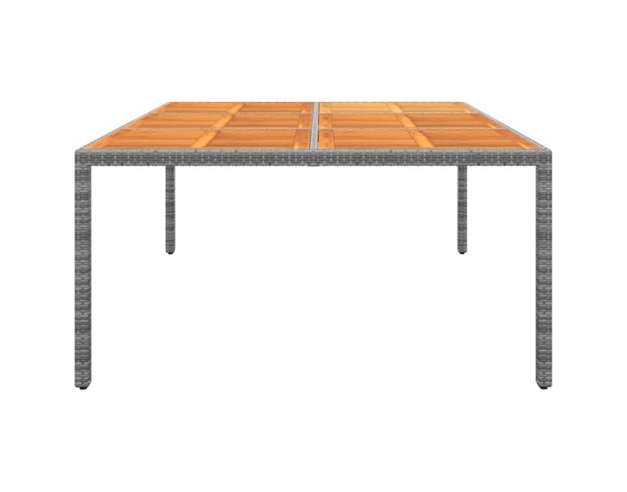 Sonata Masă de grădină, gri, 200x150x75cm, lemn de acacia/poliratan