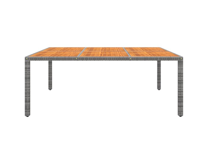 Sonata Masă de grădină, gri, 200x150x75cm, lemn de acacia/poliratan