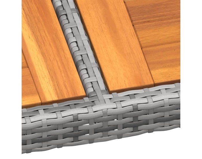 Sonata Masă de grădină, gri, 200x150x75cm, lemn de acacia/poliratan