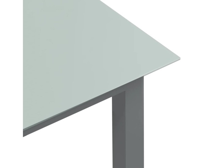 Sonata Masă de grădină, gri deschis, 150x90x74 cm, aluminiu și sticlă