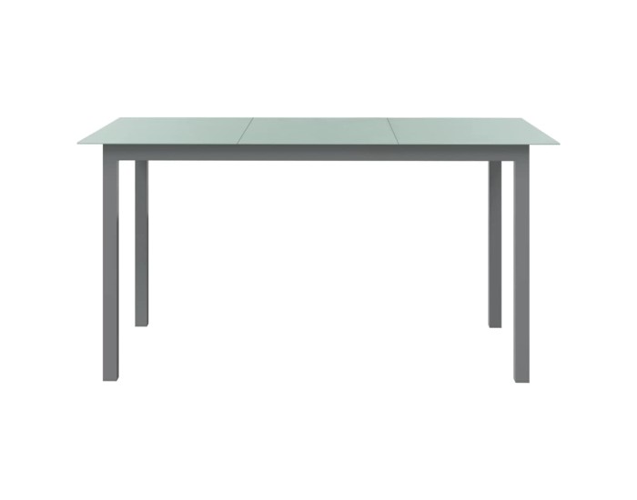 Sonata Masă de grădină, gri deschis, 150x90x74 cm, aluminiu și sticlă