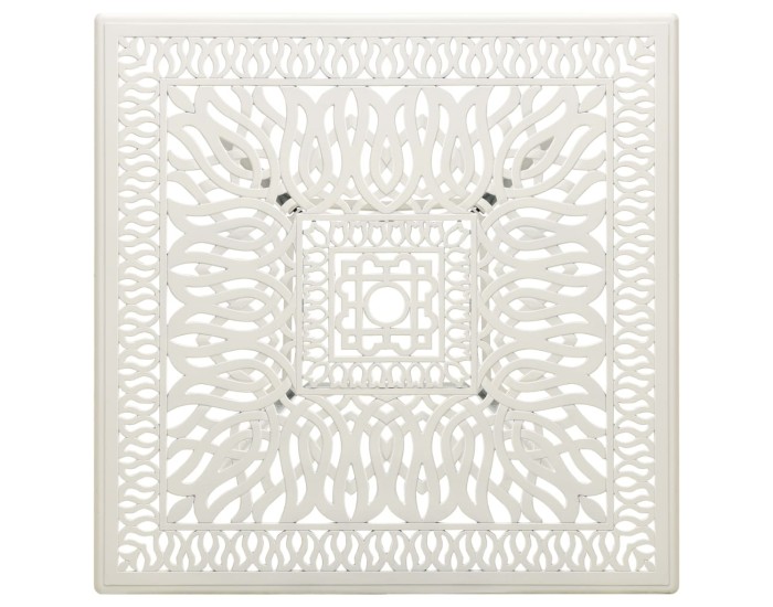 Sonata Masă de grădină, alb, 90x90x73 cm, aluminiu turnat