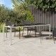 Sonata H Градинска маса бяла 250x100x75 см полиратан и закалено стъкло