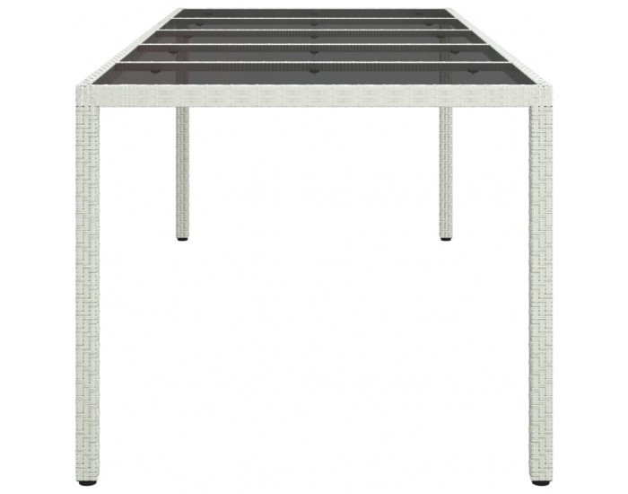 Sonata H Градинска маса бяла 250x100x75 см полиратан и закалено стъкло