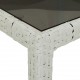 Sonata H Градинска маса бяла 250x100x75 см полиратан и закалено стъкло