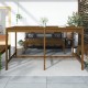 Sonata H Градинска маса меденокафява 203,5x90x110 см борово дърво масив