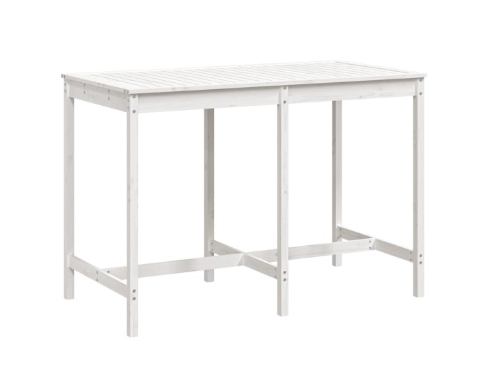 Sonata Masă de grădină, alb, 159,5x82,5x110 cm, lemn masiv de pin