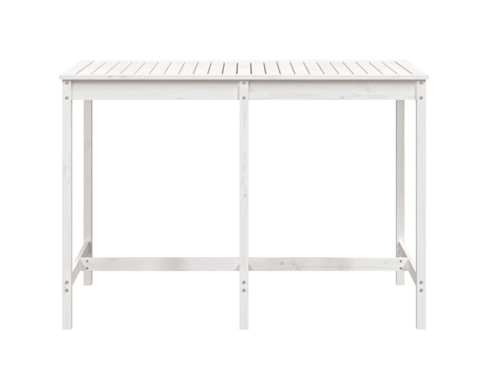 Sonata Masă de grădină, alb, 159,5x82,5x110 cm, lemn masiv de pin