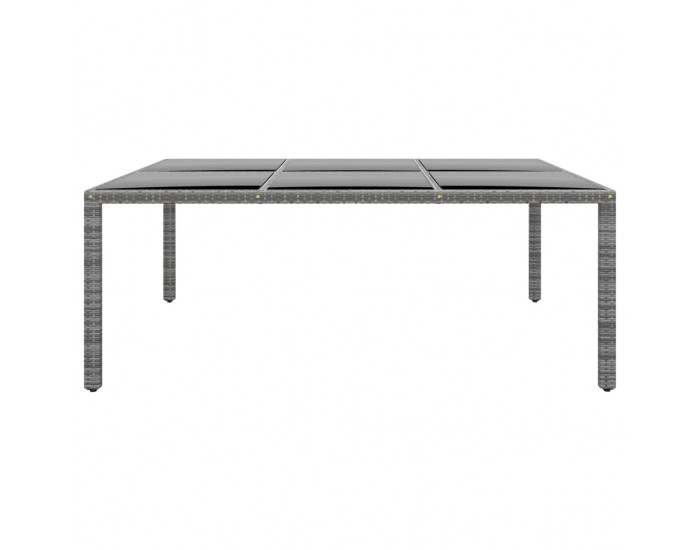 Sonata H Градинска маса 200x150x75 см закалено стъкло и полиратан сива