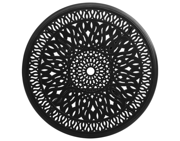 Sonata Masă de grădină, negru, 90x90x74 cm, aluminiu turnat