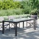 Sonata H Градинска маса черна 190x90x75 см закалено стъкло и полиратан