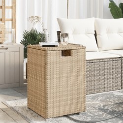 Sonata H Покриваща маса резервоар за пропан бежова 40x40x60 см полиратан - Mese de grădină