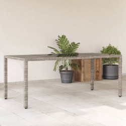Sonata H Градинска маса със стъклен плот черен 190x90x75 см полиратан - Mese de grădină