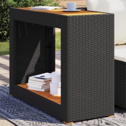 Sonata H Градинска маса с дървен плот черна 100x40x75 см полиратан - Mese de grădină