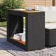 Sonata H Градинска маса с дървен плот черна 100x40x75 см полиратан