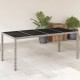 Sonata H Градинска маса стъклен плот светлосива 190x90x75 см полиратан