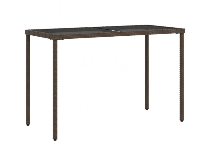 Sonata H Градинска маса със стъклен плот кафява 115x54x74 см полиратан