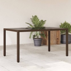 Sonata H Градинска маса със стъклен плот кафява 150x90x75 см полиратан - Mese de grădină