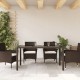 Sonata H Градинска маса със стъклен плот кафява 150x90x75 см полиратан