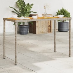 Sonata H Градинска маса с плот от акация, сиво, 115x54x74 см, полиратан - Mese de grădină