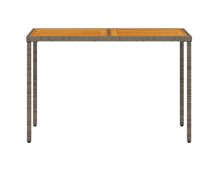 Sonata Masă de grădină, blat lemn acacia, gri, 115x54x74 cm, poliratan