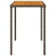 Sonata Masă de grădină, blat lemn acacia, gri, 115x54x74 cm, poliratan