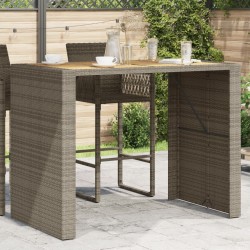 Sonata H Градинска маса с плот от акация, сиво, 145x80x110 см, полиратан - Mese de grădină