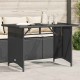 Sonata H Градинска маса със стъклен плот черен 110x68x70 см полиратан