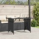 Sonata H Градинска маса със стъклен плот черен 110x68x70 см полиратан
