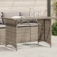 Sonata H Градинска маса със стъклен плот сива 110x68x70 см полиратан