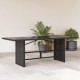 Sonata H Градинска маса със стъклен плот черен 190x80x75 см полиратан