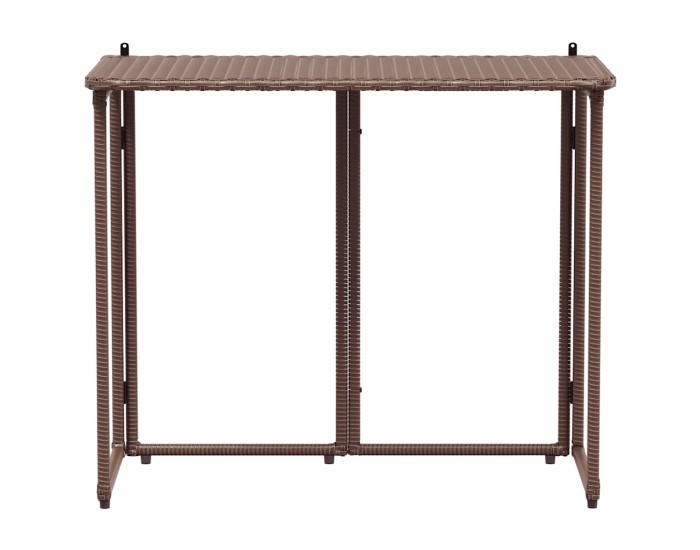 Sonata Masă pliabilă de grădină maro 90x51x75 cm Poly Ratan
