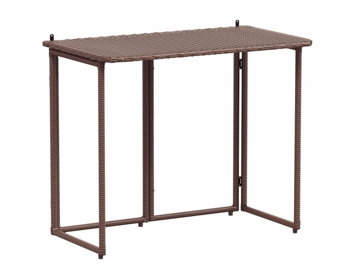 Sonata Masă pliabilă de grădină maro 90x51x75 cm Poly Ratan