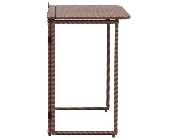 Sonata Masă pliabilă de grădină maro 90x51x75 cm Poly Ratan