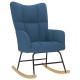 Sonata Scaun balansoar cu taburet, albastru, material textil
