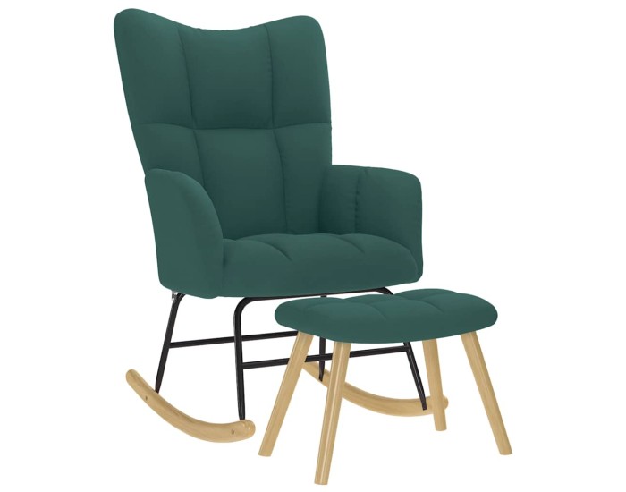 Sonata Scaun balansoar cu taburet, verde închis, textil
