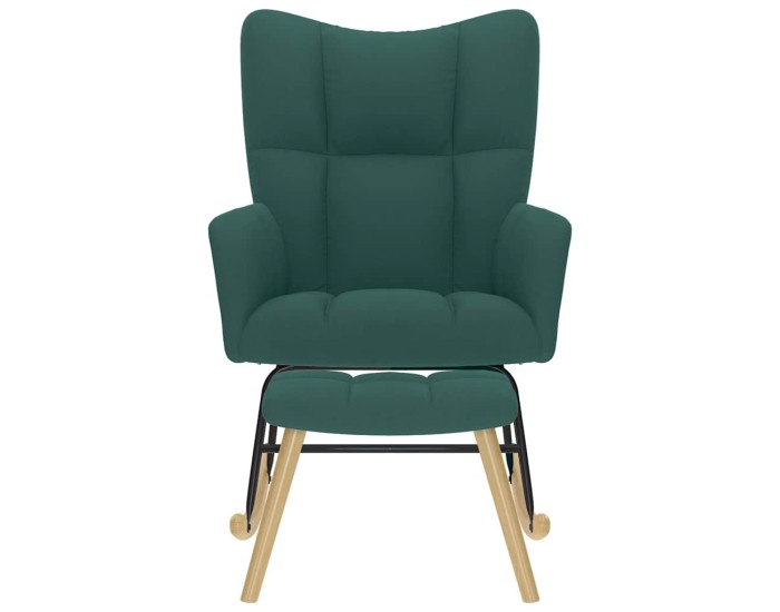 Sonata Scaun balansoar cu taburet, verde închis, textil