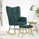 Sonata Scaun balansoar cu taburet, verde închis, textil